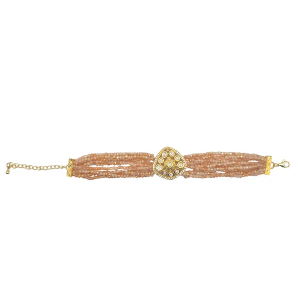 Orange_And_Clear_Kundan_&_Quartz_Bracelet_For_Women