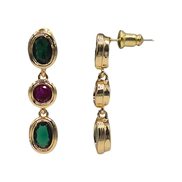 Green_And_Maroon_Quartz_&_Brass_Jewelry_Set_For_Women