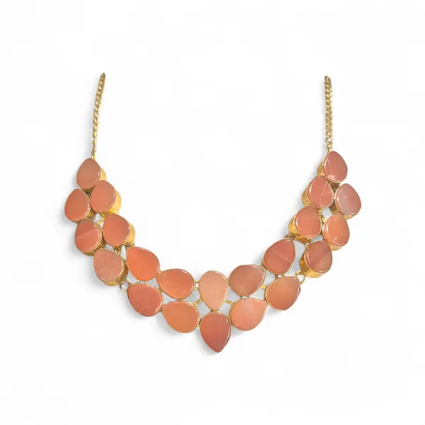 Orange_Quartz_&_Brass_Necklace_For_Women