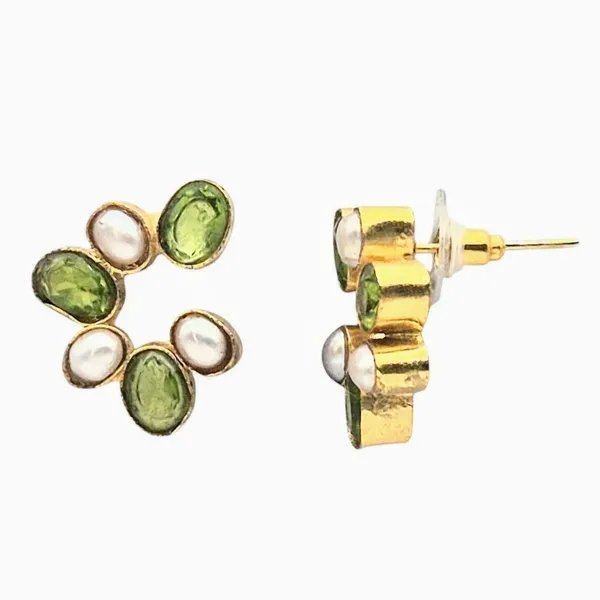 Green_Quartz_&_Pearl_Earrings_For_Women