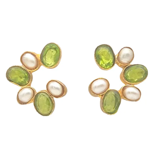 Green_Quartz_&_Pearl_Earrings_For_Women