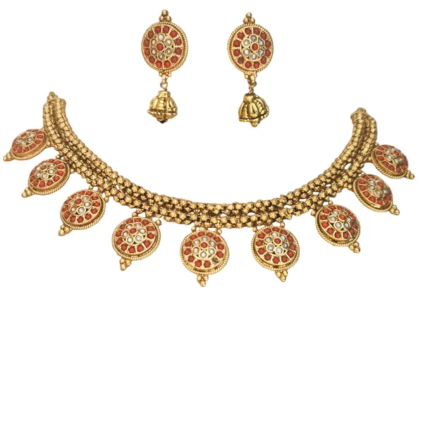Red_And_Gold_Coral_&_Kundan_Jewelry_Set_For_Women