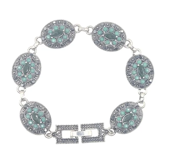 Green_And_Old_Gold_Quartz_&_Brass_Bracelet_For_Women