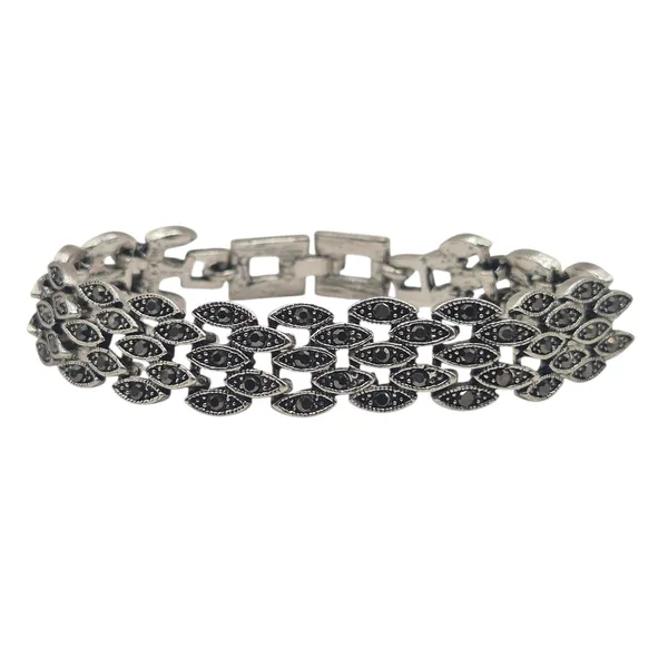 Silver_Grey_Marcasite_&_Brass_Bracelet_For_Women