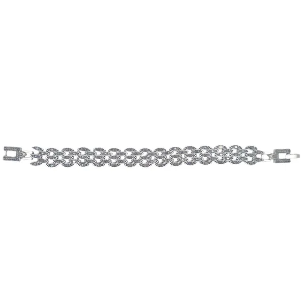 Silver_Grey_Marcasite_&_Brass_Bracelet_For_Women