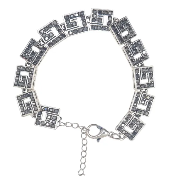 Silver_Grey_Marcasite_&_Brass_Bracelet_For_Women