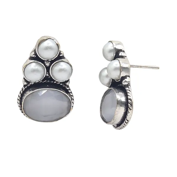 White_Quartz_&_Pearl_Jewelry_Set_For_Women