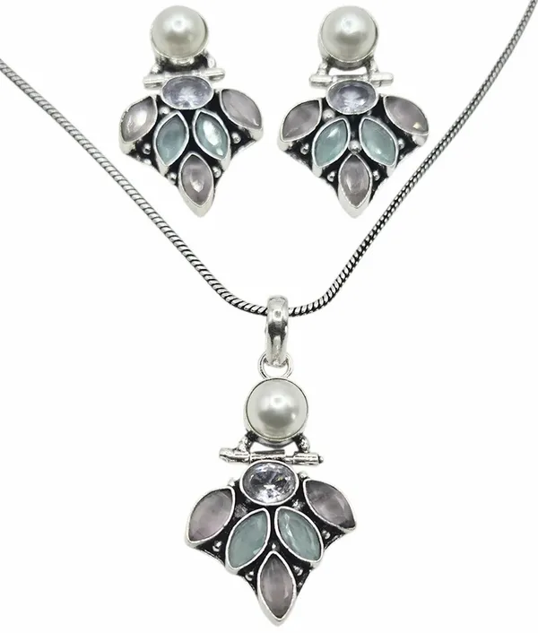 Green_And_Pink_Quartz_&_Pearl_Jewelry_Set_For_Women