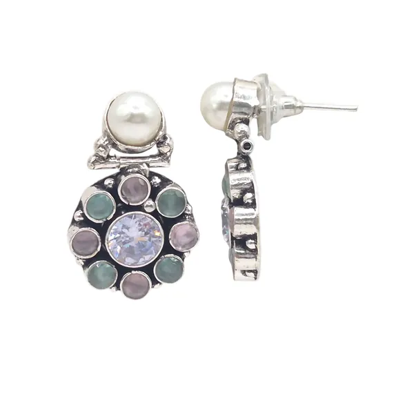 Pink_And_Green_Cz_&_Pearl_Jewelry_Set_For_Women