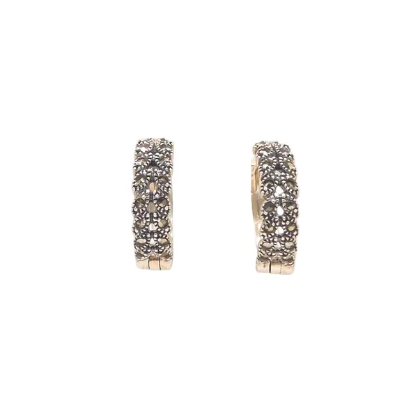 Silver_And_Grey_925_Silver_&_Marcasite_Earrings_For_Women