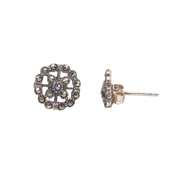 Grey_925_Silver_&_Marcasite_Earrings_For_Women