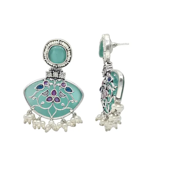 Light_Green_Quartz_&_Brass_Earrings_For_Women