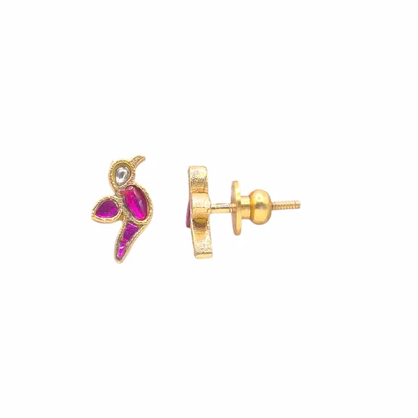 Pink_Enamel_&_Brass_Earrings_For_Women