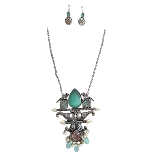 Green_And_Pink_Quartz_&_Pearl_Jewelry_Set_For_Women