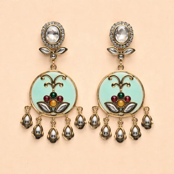 Quartz_In_Art_Deco_Design_In_Kundan_(2_Yellow_/_3_Green)
