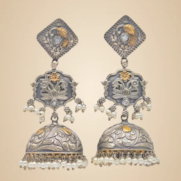 Multicolor_German_Silver_&_Quartz_Earrings_For_Women
