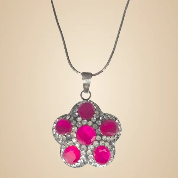 Red_And_White_Ruby_&_Silver_Necklace_For_Women
