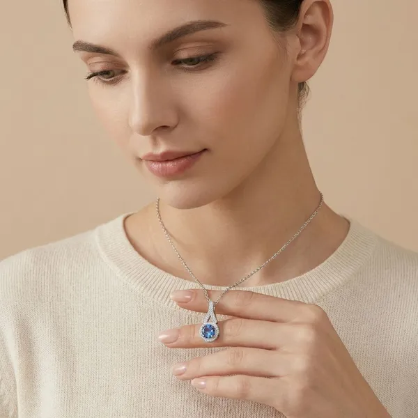 Blue_925_Silver_&_Hydro_Necklace_For_Women