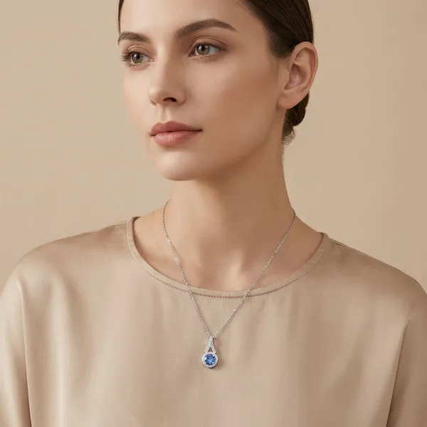Blue_925_Silver_&_Hydro_Necklace_For_Women