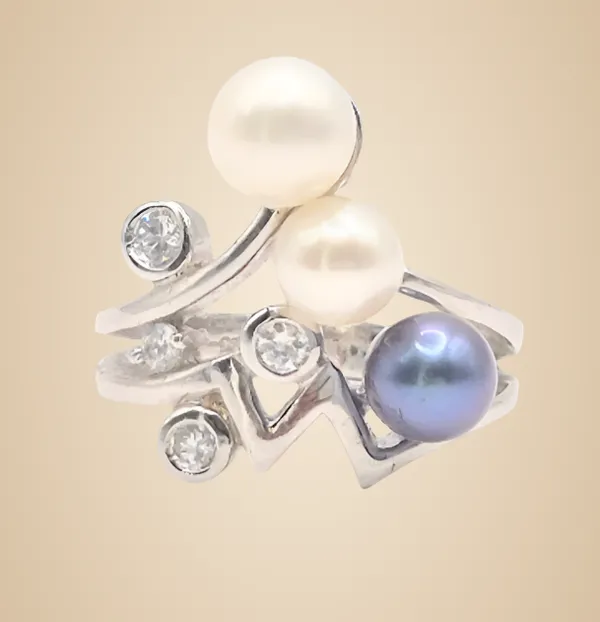 White_And_Purple_Pearl_&_925_Silver_Ring_For_Women