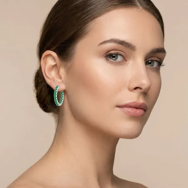 Green_925_Silver_&_Cz_Earrings_For_Women