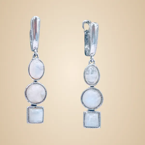 White_Moonstone_&_Silver_Earrings_For_Women