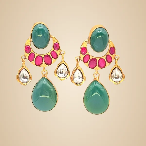 Green_And_Pink_Onyx_&_Quartz_Earrings_For_Women