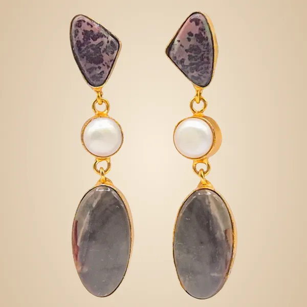 Brown_Jasper_&_Pearl_Earrings_For_Women