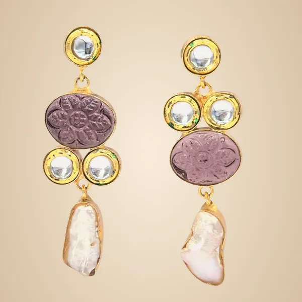 Multicolor_Quartz_&_Pearl_Earrings_For_Women