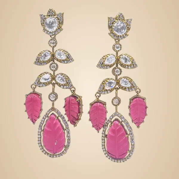 Red_Brass_Stone_Earrings_For_Women
