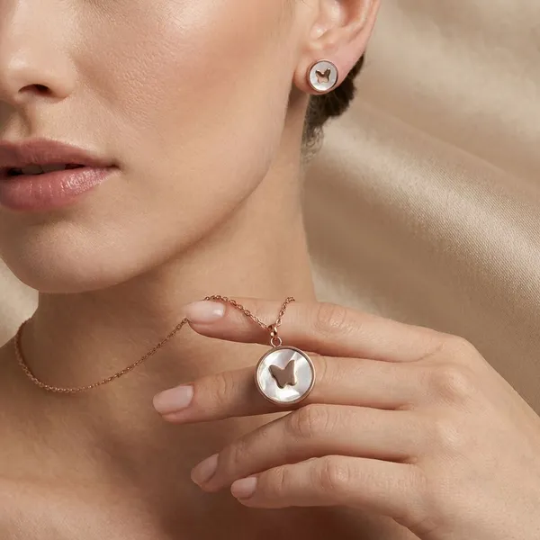 White_And_Rose_Gold_Mother_Of_Pearl_Jewelry_Set_For_Women