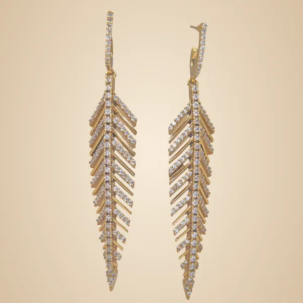 Gold_Cz_&_Brass_Earrings_For_Women