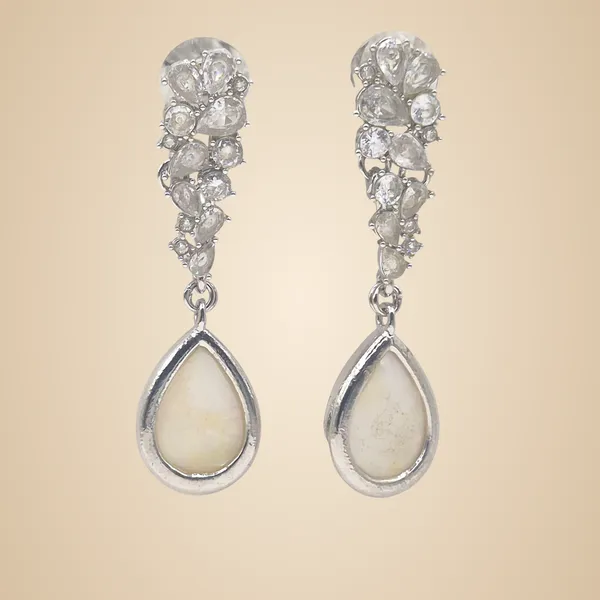 White_Cz_&_Mop_Earrings_For_Women
