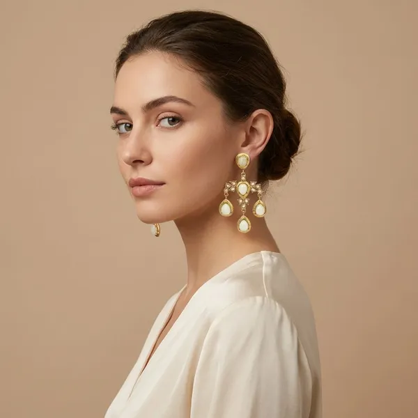 Green_Quartz_&_Brass_Earrings_For_Women