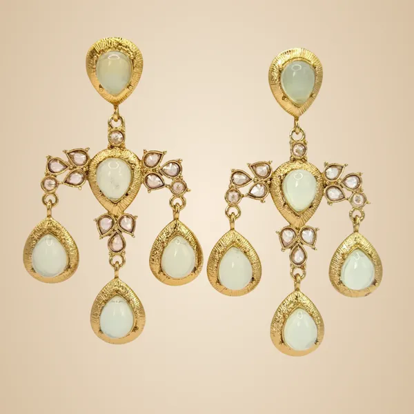 Green_Quartz_&_Brass_Earrings_For_Women