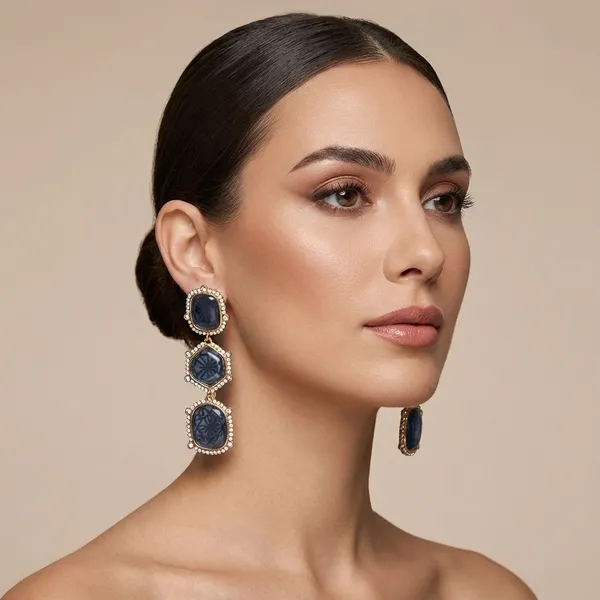 Blue_Quartz_&_Cz_Earrings_For_Women