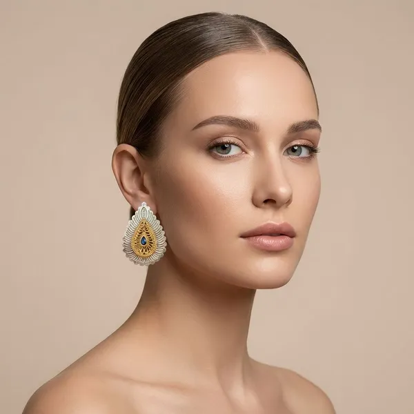 Silver_And_Gold_Quartz_&_German_Silver_Earrings_For_Women