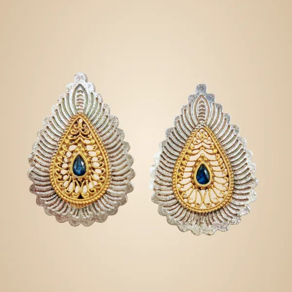 Silver_And_Gold_Quartz_&_German_Silver_Earrings_For_Women