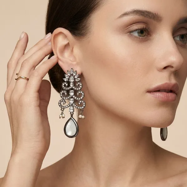 Gold_Mop_&_Cz_Earrings_For_Women