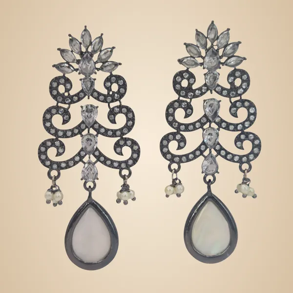 Gold_Mop_&_Cz_Earrings_For_Women