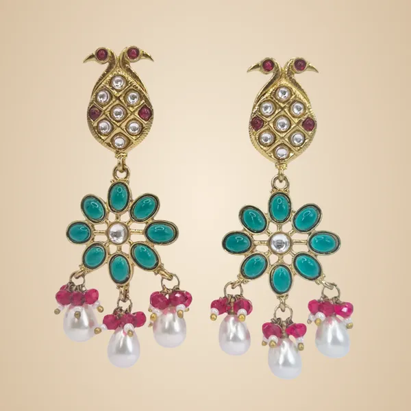 Green_Quartz_&_Kundan_Earrings_For_Women