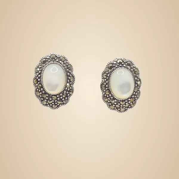 White_925_Silver_&_Mop_Earrings_For_Women
