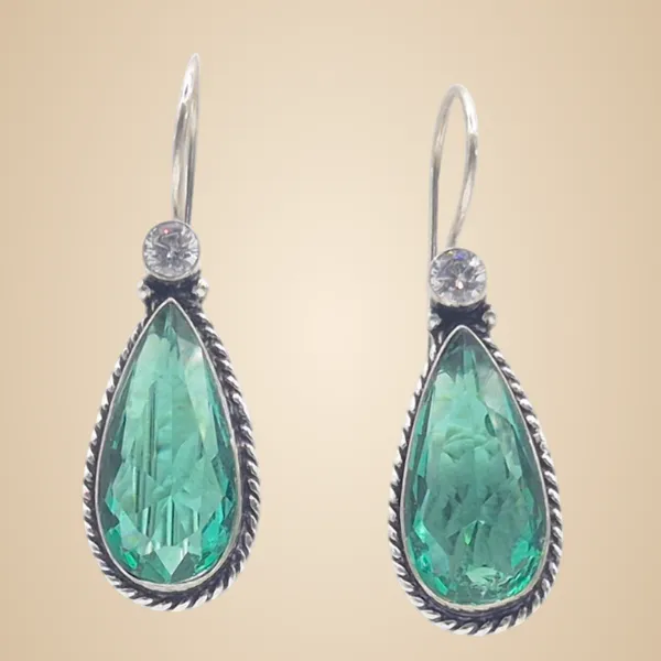 Sea_Green_Quartz_&_Brass_Earrings_For_Women