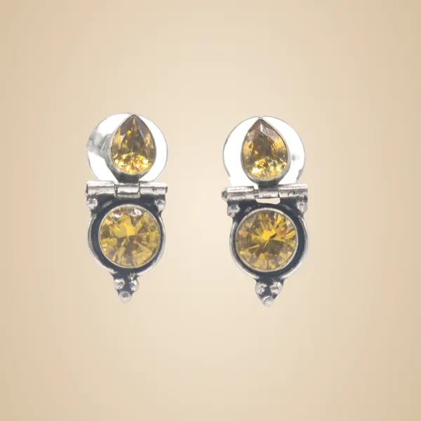Yellow_Cz_&_Brass_Earrings_For_Women