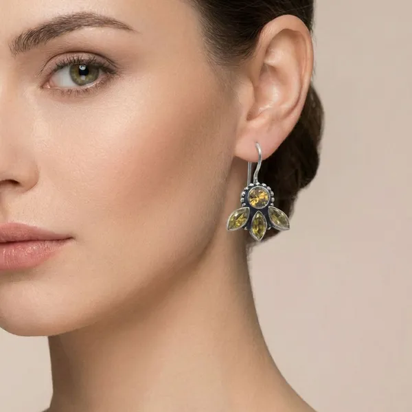 Yellow_Cz_&_Brass_Earrings_For_Women