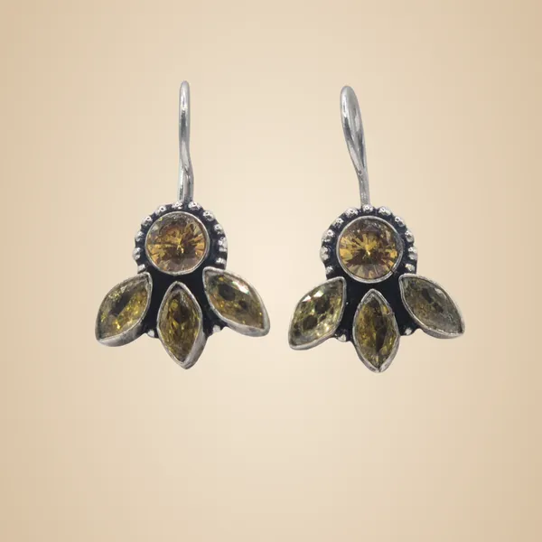 Yellow_Cz_&_Brass_Earrings_For_Women