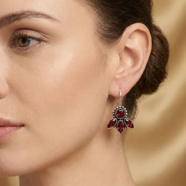 Maroon_Cz_&_Brass_Earrings_For_Women