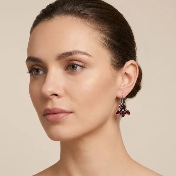 Maroon_Cz_&_Brass_Earrings_For_Women