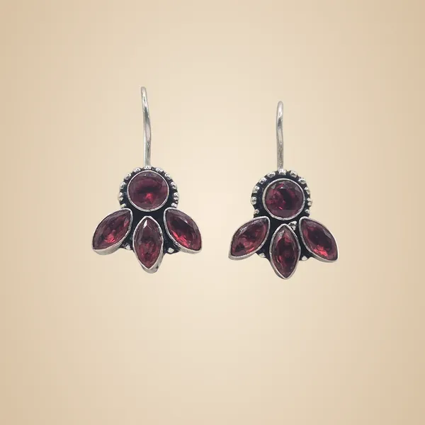 Maroon_Cz_&_Brass_Earrings_For_Women