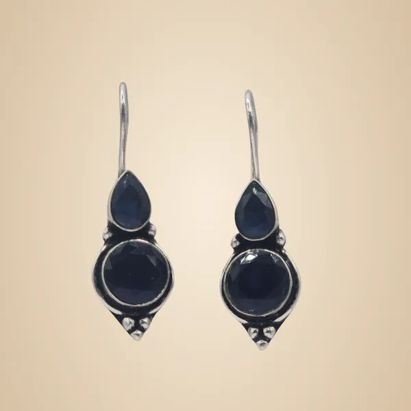 Blue_Cz_&_Brass_Earrings_For_Women